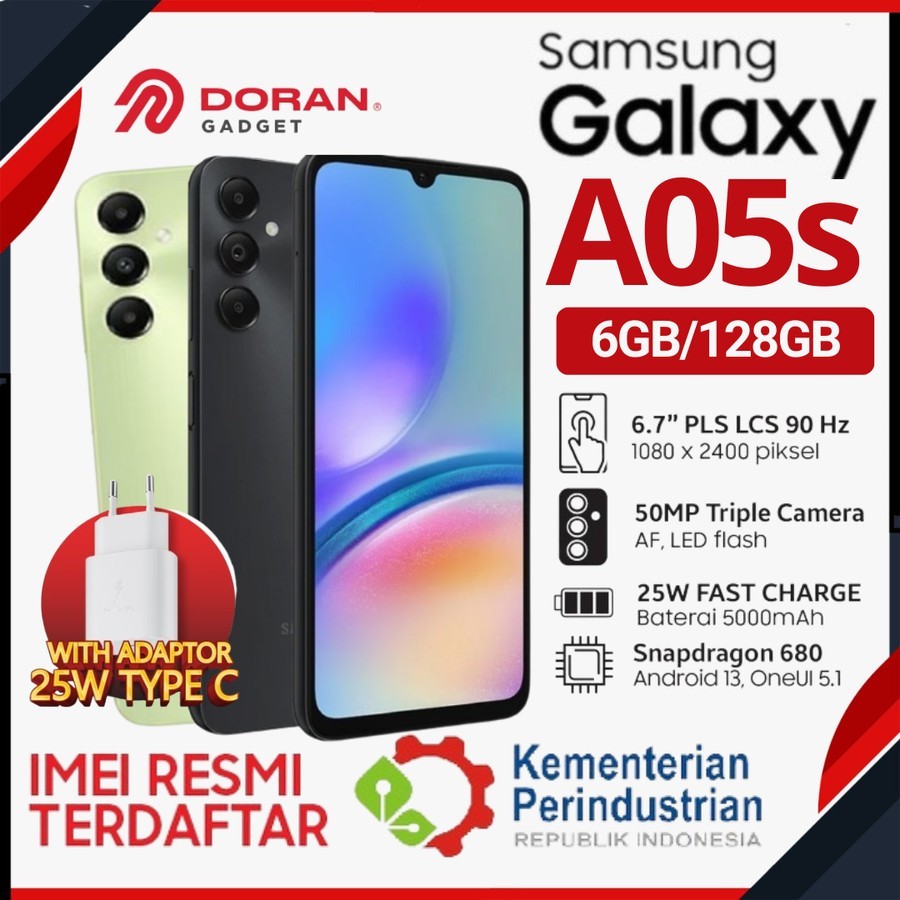Samsung Galaxy A05s 6/128GB Triple Camera Snapdragon 680 - Garansi Resmi 1 Tahun Harga 2,175,000 rupiah*Gratis Ongkir