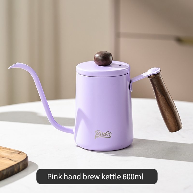 Bincoo 350Ml/600Ml Cà Phê Tay Pha Nồi Mini Xách Tay Bình đựng cà phê miệng dài Và Hẹp Miệng Nồi Thép