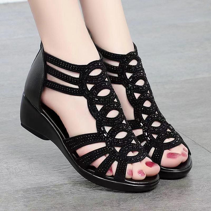 ERSA Sandal cao gót nữ Đế Xuồng 5cm mềm mại thời trang có 2 màu tùy chọn 34