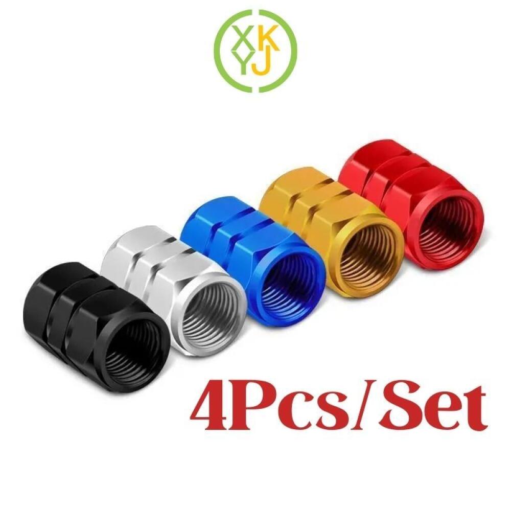 Xykj 4PCs aluminium tire valve cap cap Universal for car motorcycle bike Harga 10,588 rupiah*Gratis Ongkir