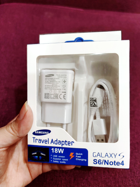 Bộ sạc nhanh Samsung galaxy S6/Note 4 18W cổng micro
