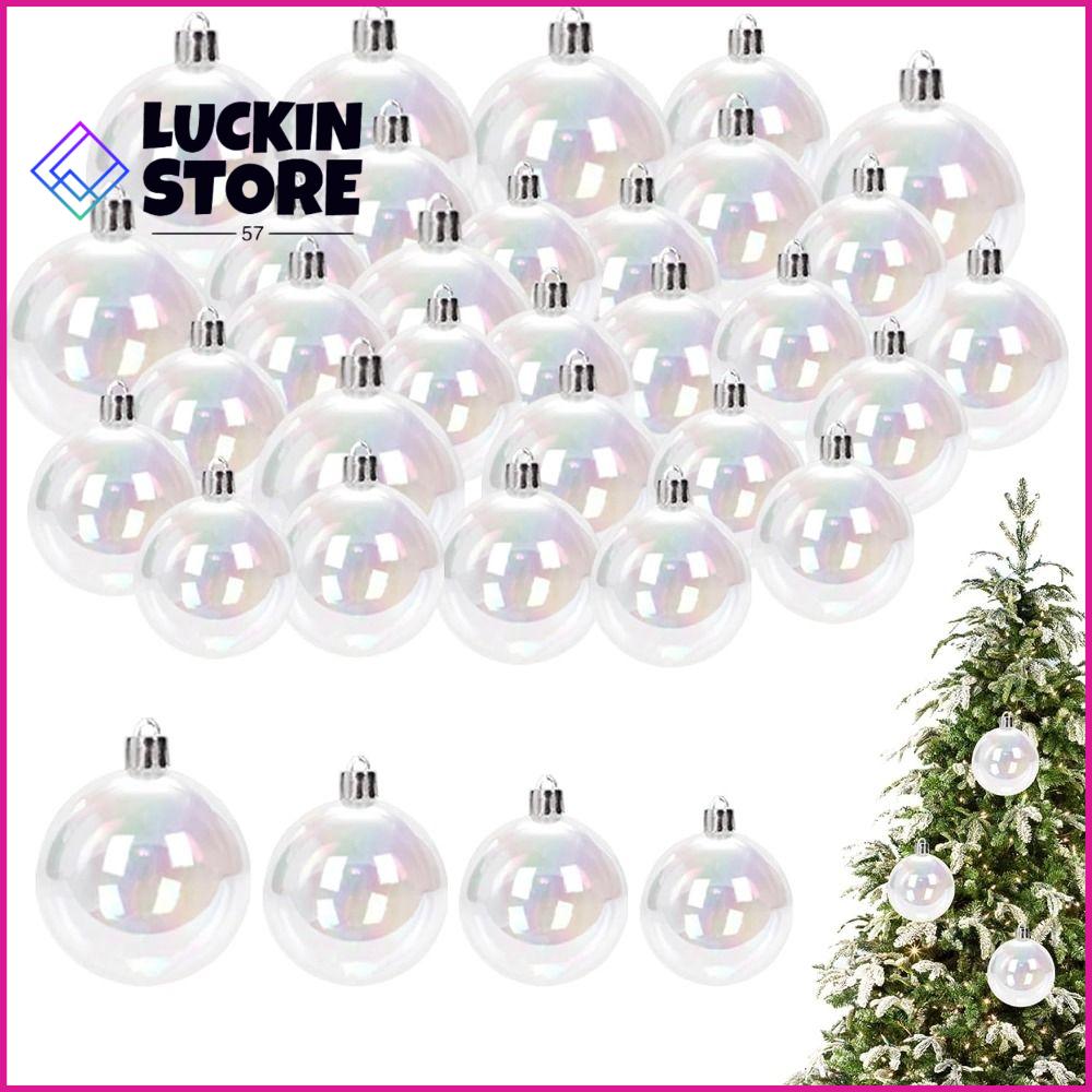 TREND 57SHOP Nhựa Đồ trang trí bóng giáng sinh Tái sử dụng 3/5/6cm Đồ trang sức trong suốt Tự làm Chống vỡ Đồ trang trí có thể làm đầy Trang trí cây giáng sinh