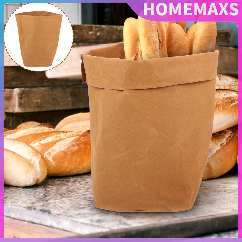 HOMEMAXS Túi giấy kraft có thể giặt được kraft giấy lưu trữ túi rau quả