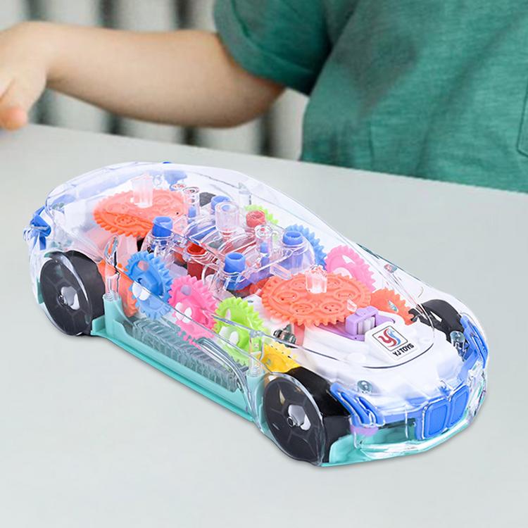 Xe Cảm Giác Trong Suốt Đồ Chơi Xe Trong Suốt Đồ chơi xe điện Lái xe tự động Bump And Go Car Đồ chơi trẻ mới biết đi có nhạc và đèn mát để nhồi đồ cool