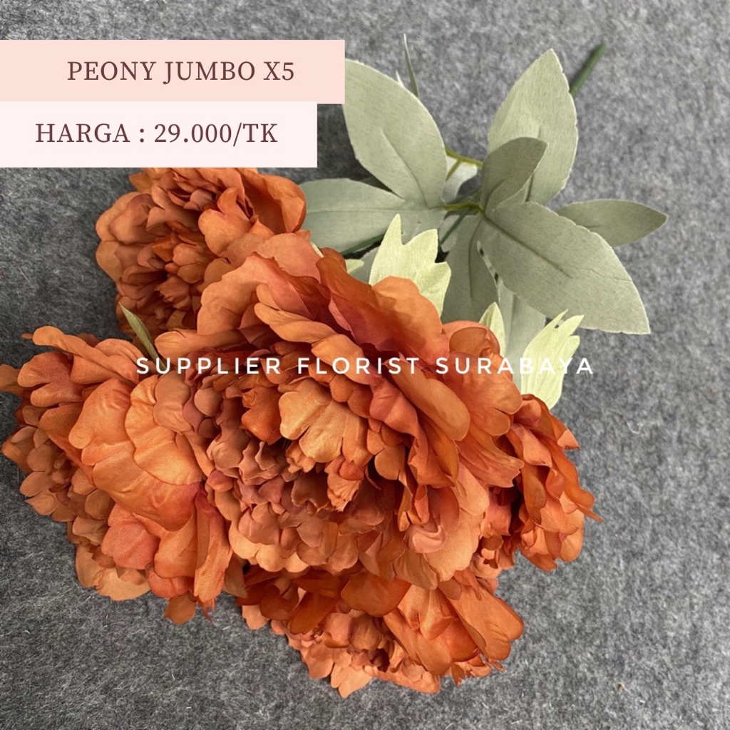 KOREAN [PEONY JUMBO X5] BUNGA PALSU PEONY BESAR MEKAR RUMBAI ARTIFICIAL FLOWER BUNGA TANGAN HAND BOUQUET DIY FLORIST PEONY PREMIUM DEKORASI PERNIKAHAN WEDDING DECORATION NEW