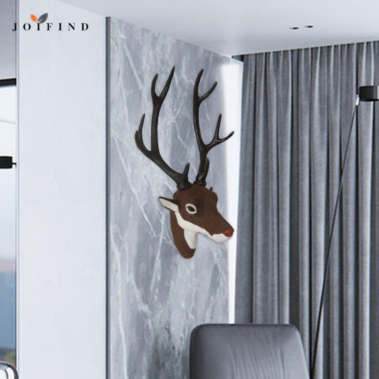 Homyl Faux Deer Head Handcrafted Hanging Brown for Woodland Theme Home Decoration ราคา 1,465 บาท*ส่งฟรี