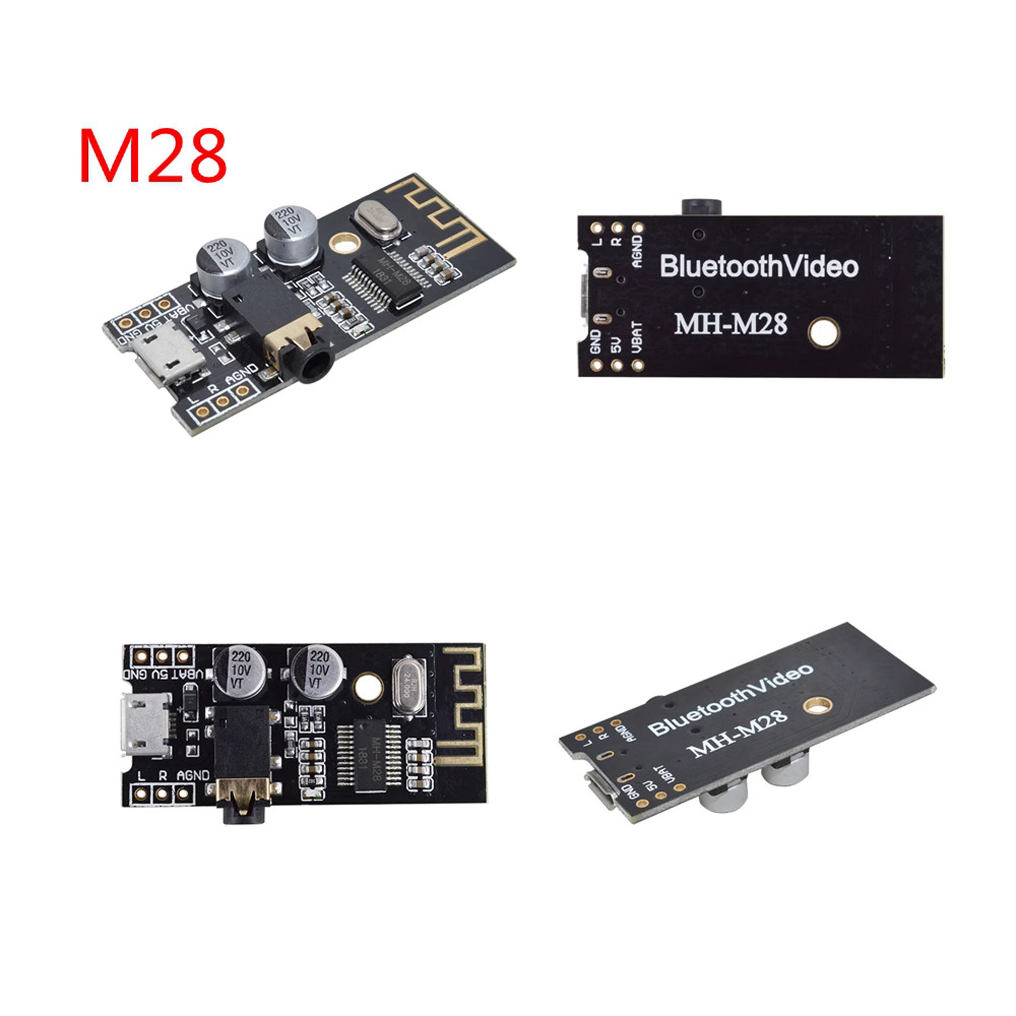 Mạch bluetooth 4.2 mh-m28 3.7~5 vdc đầu vào cổng micro