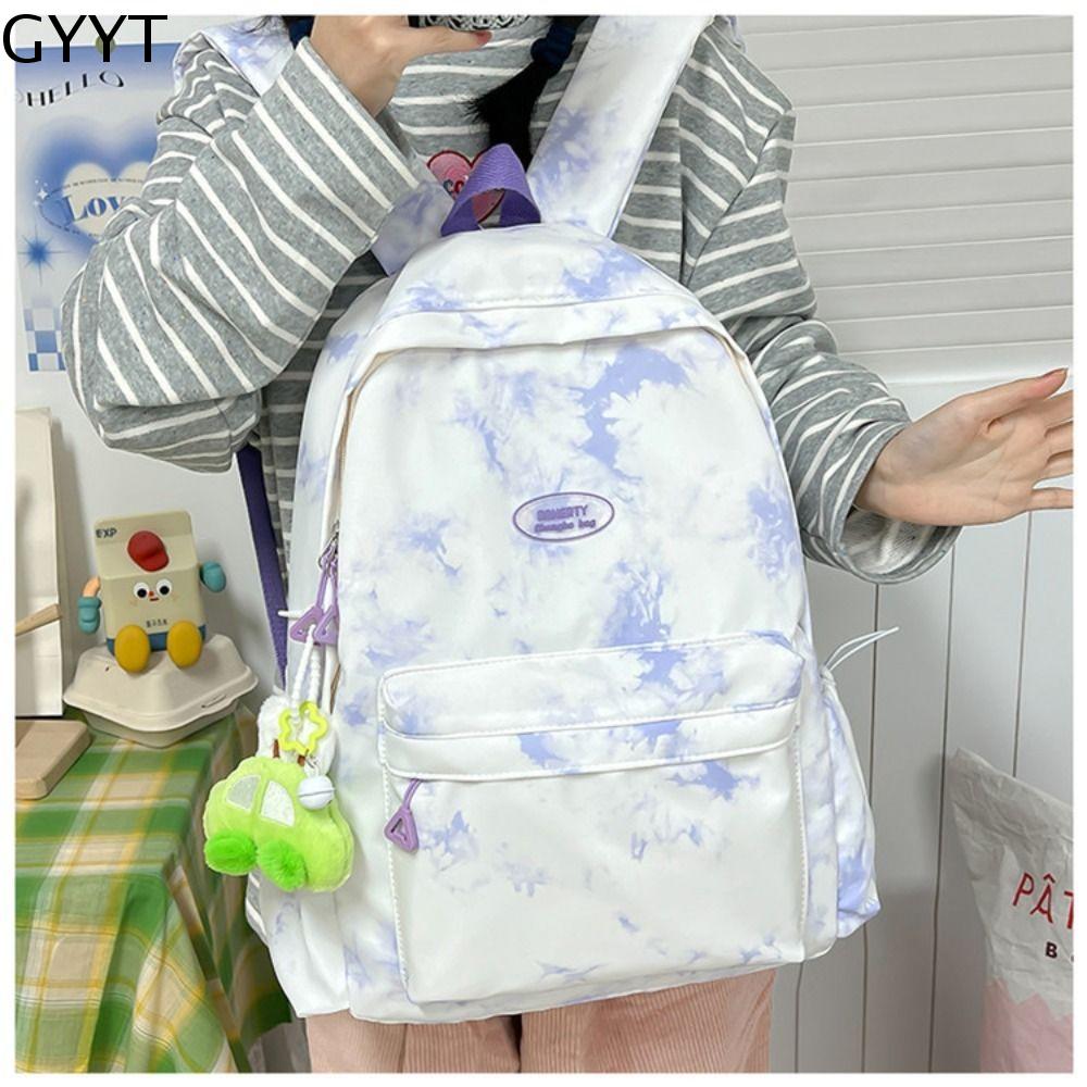 GYYT 5 màu Túi nhuộm cà vạt Nhật Bản Nylon Với dây chuyền Ba lô phong cách học đường Thường ngày Học sinh trung học cơ sở Túi sức chứa lớn Tuổi Teen