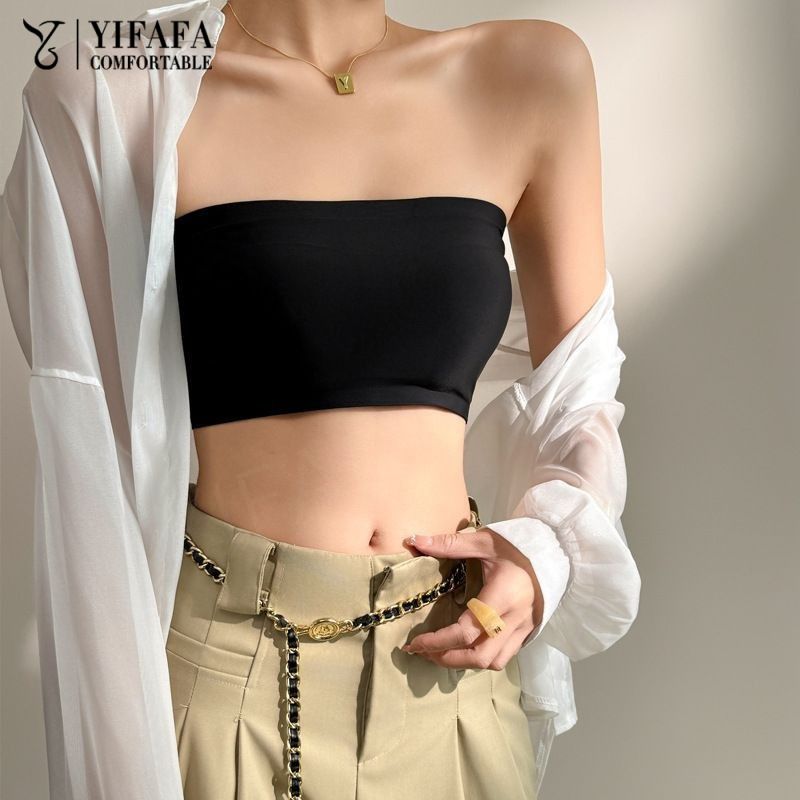 YIFAFA Women Camisoles All-match Strapless Tube Top With Chest Pad Top Underwear ราคา  19 บาท*ส่งฟรี