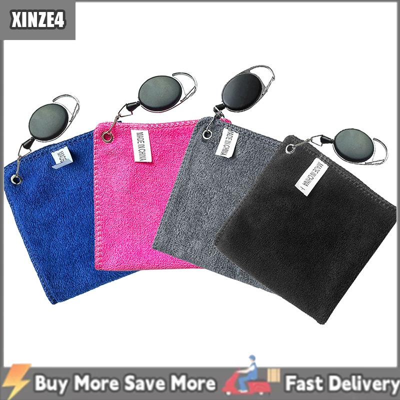 [COD] XINZE4 Golf khăn ướt và khô Golf làm sạch vải hoàn hảo cho người chơi golf làm sạch vải với có thể thu vào móc dễ dàng để thực hiện