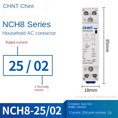 Contactor AC NCH8-25/02 25A [2 Thường Đóng] | NCH8 20/25/40/63 CHINT 220V Xoay Chiều – Điều Khiển Điện Thông Minh