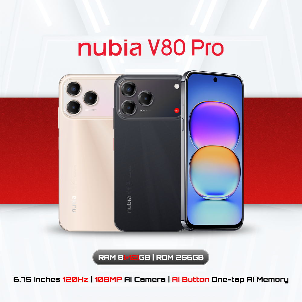 Nubia V80 Pro 8+256Gb (Add up to 20Gb of Ram) - 108Mp Camera L 6.75 Inch 120Hz Screen L 5000Mah Battery, 22.5W Fast Charging ราคา 4,999 บาท*ส่งฟรี