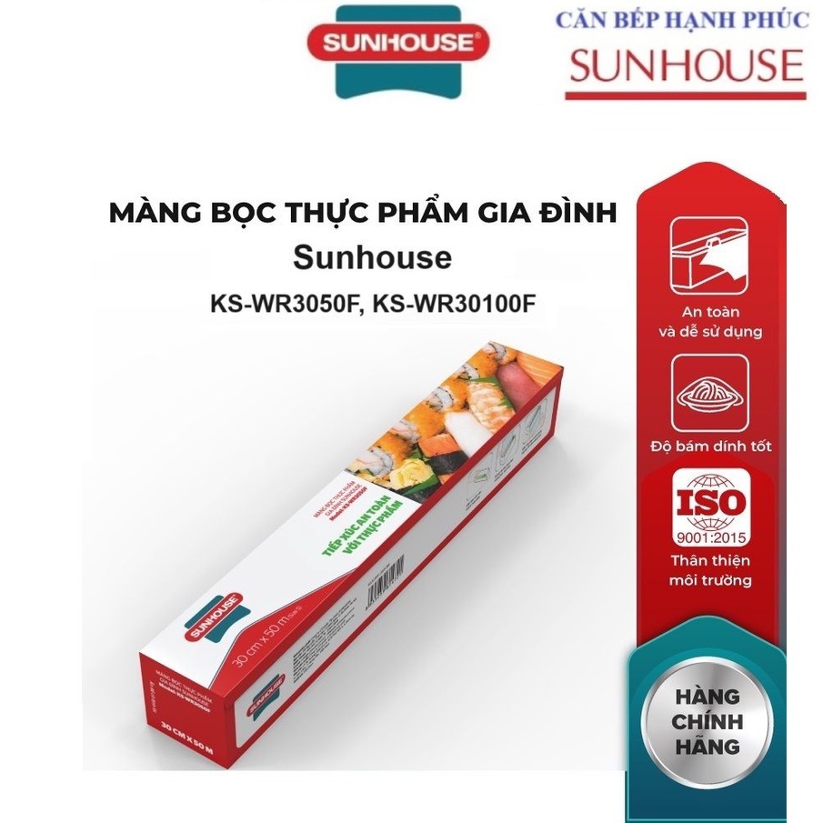 Màng bọc thực phẩm gia đình SUNHOUSE KS-WR30100F, KS-WR3050F_Hàng chính hãng