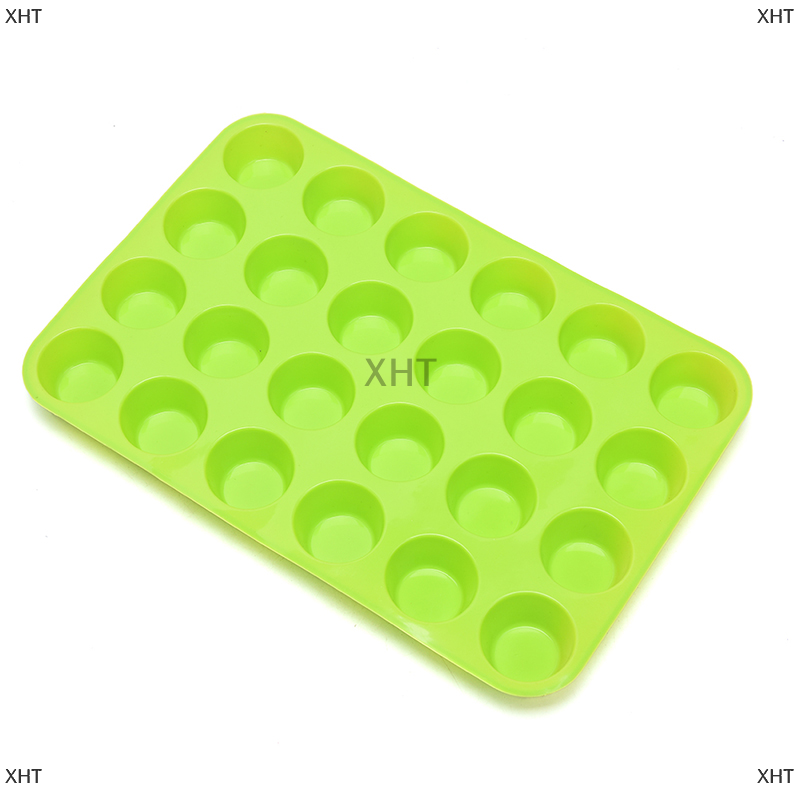 XHT 24 khoang Pan khay Silicone Mini Cupcake Cookie bakeware nướng Khuôn Muffin cup