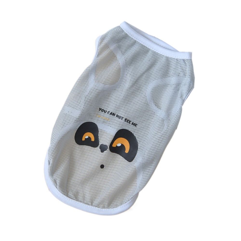 QEFEE In hoạt hình Áo ba lỗ lưới mát mẻ cho chó Áo thun cho mèo cún con Thoáng khí Áo vest mỏng cho 