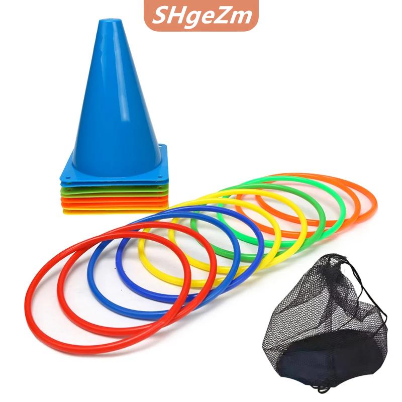 [COD] SHgeZm Bên Trò chơi Vòng quăng trò chơi lễ hội Combo Set mềm nhựa cones Vòng quăng trò chơi ném trò chơi đồ chơi cho Kid người lớn