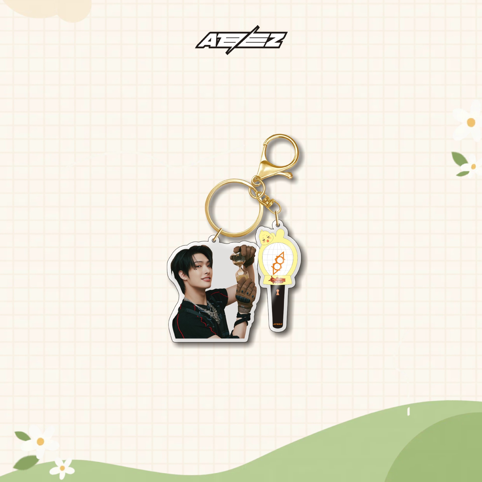 ZJT ATEEZ Acrylic Keychain ANITEEZ IN TREASURE Pendant Yeosang Accessories Stars Periphery JTZ
