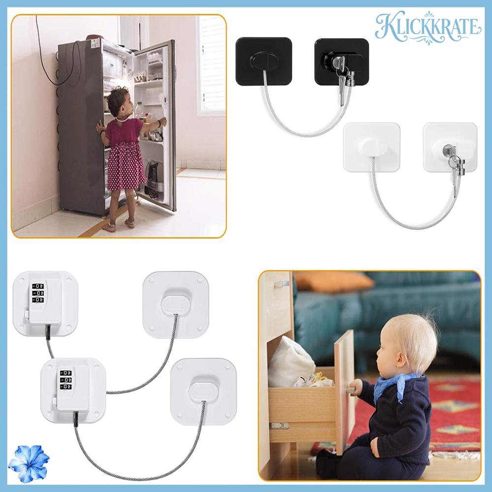 KLICKKRATE Cửa sổ An toàn cho bé Bảo vệ trẻ em Khóa tủ Mật khẩu kỹ thuật số Khóa tủ lạnh Với khóa loại hoặc khóa mã hóa