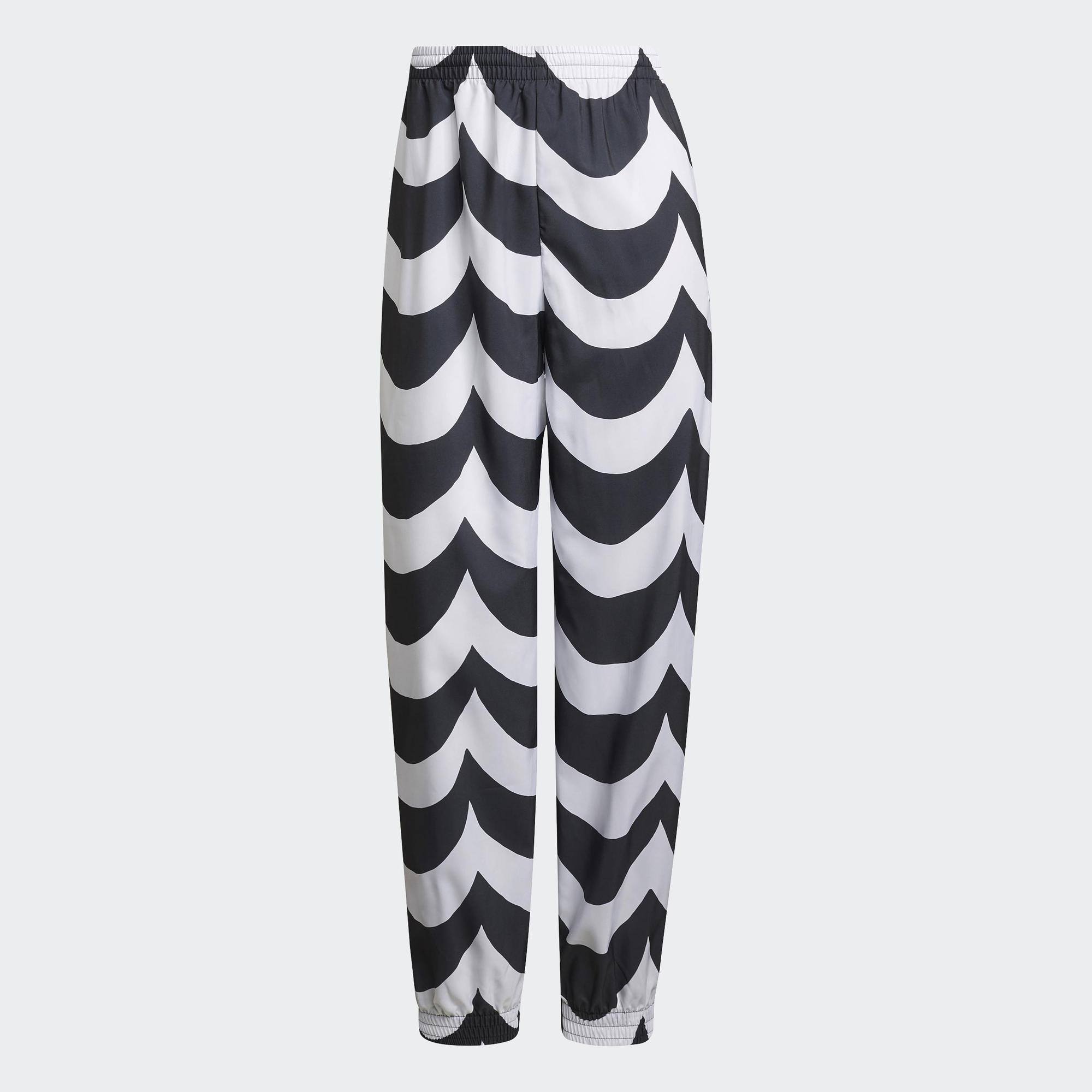 Adidas phong cách sống track pants dệt thoi bo gấu marimekko nữ đen h20481