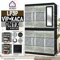 AKAKO ASLI - LEMARI PAKAIAN LEMARI PLASTIK 3 PINTU LEMARI JUMBO MOTIF VIP  - Kode : LP3P-VIP