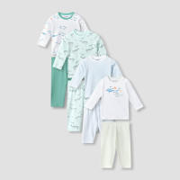 Babyshop Set Of 4 Juniors Cotton Round Neck Long Sleeves Pyjama Set With Print