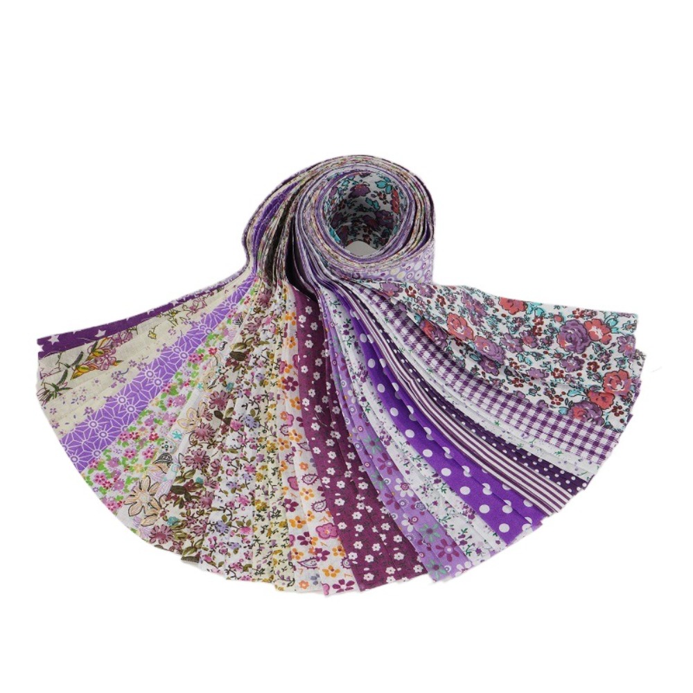 CHENJIE 40PCS Jelly Roll Floral Cotton Fabric DIY Colorful Printed Patchwork Fabric Doll Clothing Quilting Strips Sewing Material Fabric Sewing