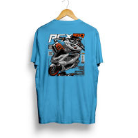 KAOS MOTOR DEWASA OTOMOTIF RIDER DRIVER BIKER LENGAN PENDEK 24s DEPAN BELAKANG GAMBAR MOTIF PCX 160 VERSI 2