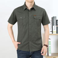 เสื้อคุณภาพสูง Kemeja Lengan Pendek ผู้ชายเสื้อแฟชั่นลำลองเสื้อยืดกลางแจ้ง