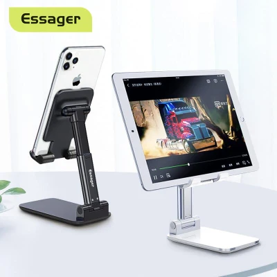 Essager Desk Mobile Phone Holder Stand For iPhone 12 11 iPad Adjustable Metal Desktop Tablet Holder Universal Table Cell Phone Stand