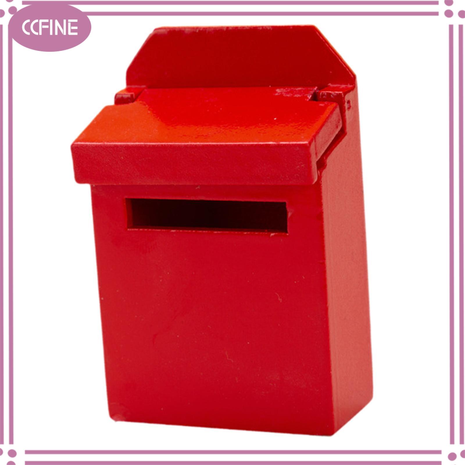 CCfine 1/12 Dollhouse Hộp Thư cảnh bằng gỗ lật Hộp Thư thu nhỏ Hộp Thư cho trẻ em
