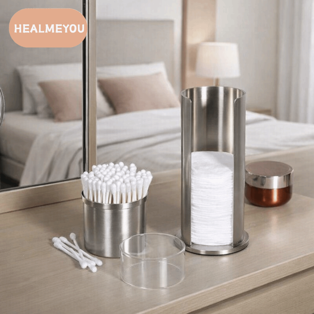 HEALMEYOU นержักร กล่องเก็บสำลี สองชั้น กลม ที่ใส่สำลี สร้างสรรค์ พร้อมฝาปิด ที่จัดระเบียบเครื่องสำอาง สำหรับห้องน้ำ ราคา 868 บาท*ส่งฟรี