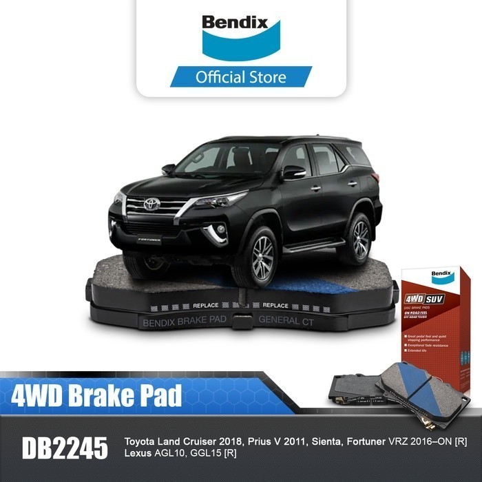 Bendix Rear Brake Pads for Toyota Fortuner Vrz 2016 Db2245-4Wd Harga 822,000 rupiah*Gratis Ongkir