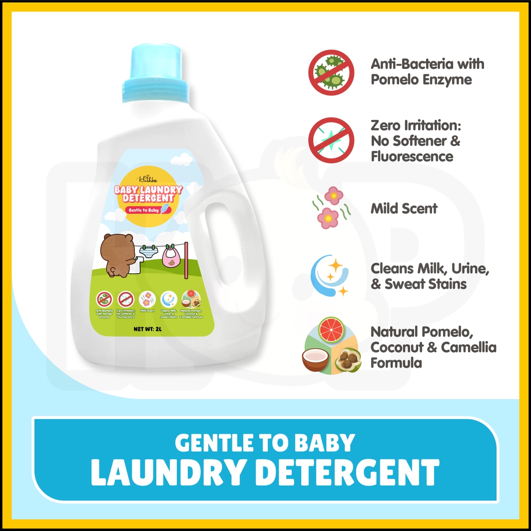 [NEW PRODUCT] 2000mL HUSHBEE Baby Liquid Laundry Detergent Baby Antibacterial Cleaner Sabun Basuh Baju Baby Liquid Wash