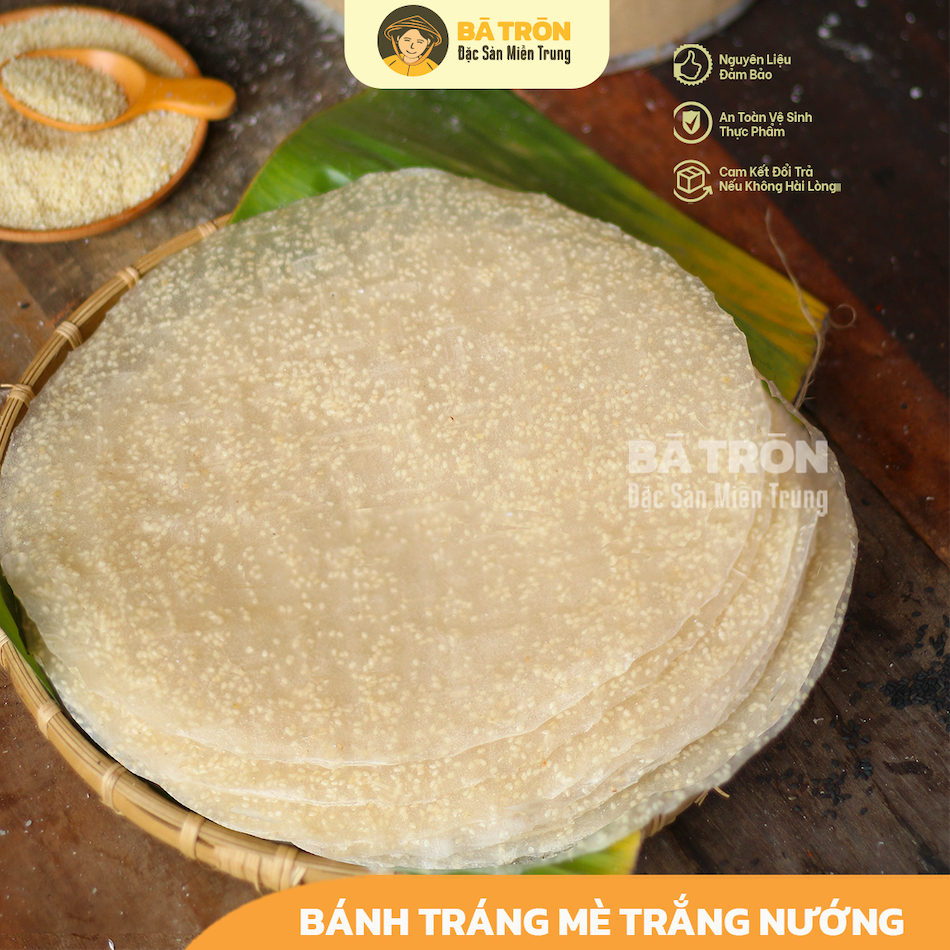 [Nguyên Gốc Bình Định]_Bánh Tráng Mè Trắng Nướng_DÀY THƠM MÈ