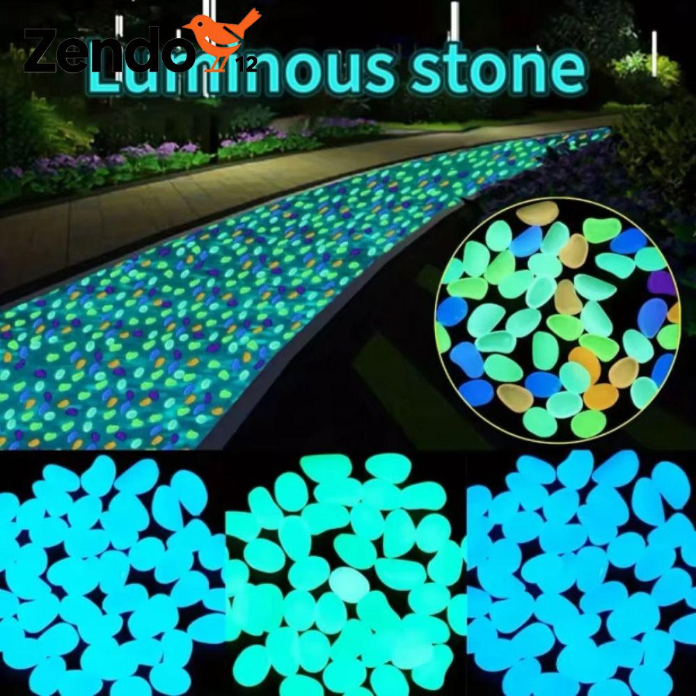 ZENDO12 600Pcs Nhựa Sỏi phát sáng trong bóng tối Đầy màu sắc mini Đá trang trí bể cá Bền bỉ Tự làm Sỏi phát sáng cho vườn Trang trí cảnh quan