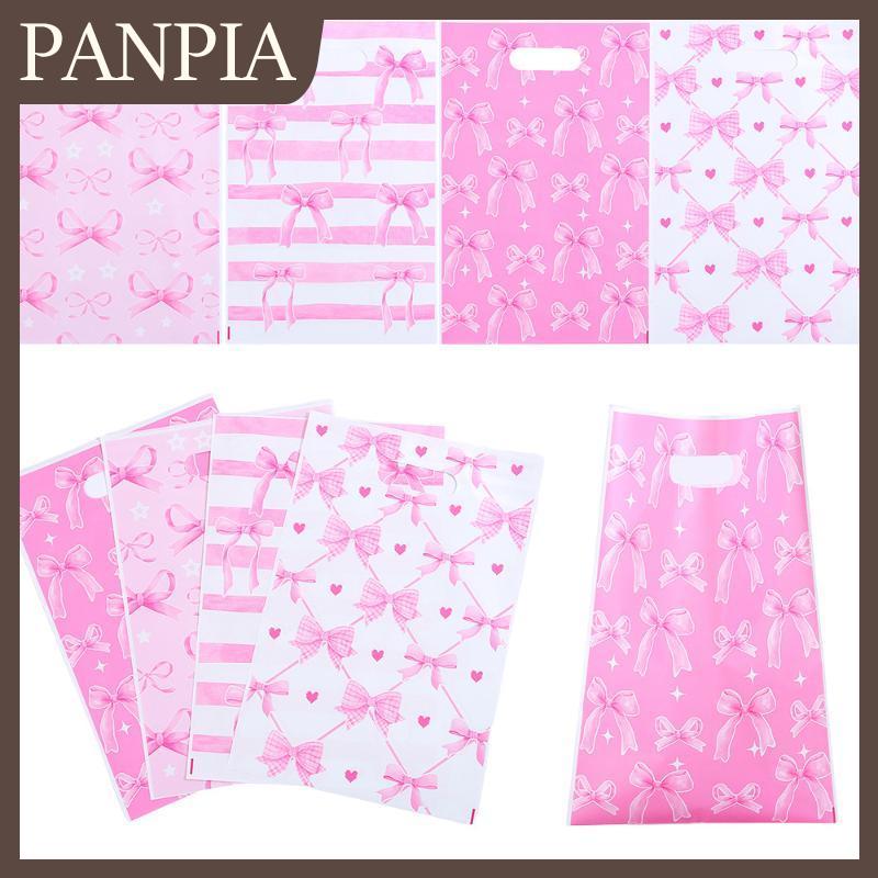 PANPIA 50Pcs Màu Hồng Bow Cảm Ơn Bạn Tote Túi Đa Dịp Túi Quà Tặng Cho Lễ Tạ Ơn Đám Cưới Sinh Nhật Giáng Sinh Đảng