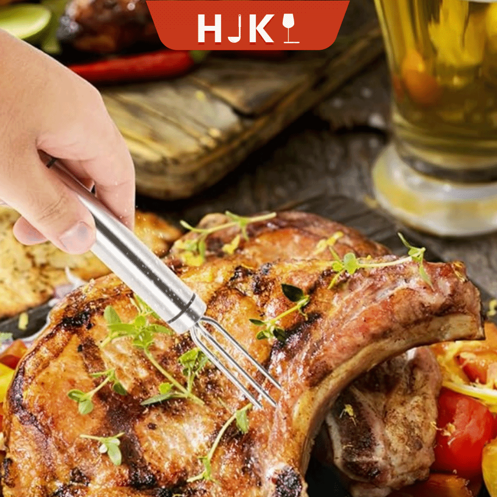 HJKL 5pcs Thép không gỉ Bộ nĩa ngô 3 ngạnh Có thể tái sử dụng Giá đỡ nướng Đa năng Chống gỉ Xiên nướng BBQ Kẹo dẻo