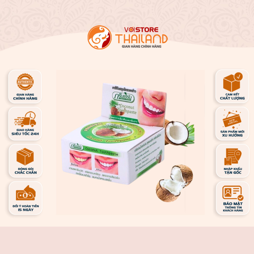 [COMBO 03 HỘP] Cao Trắng Răng Dừa Green Herb Thái Lan 25g