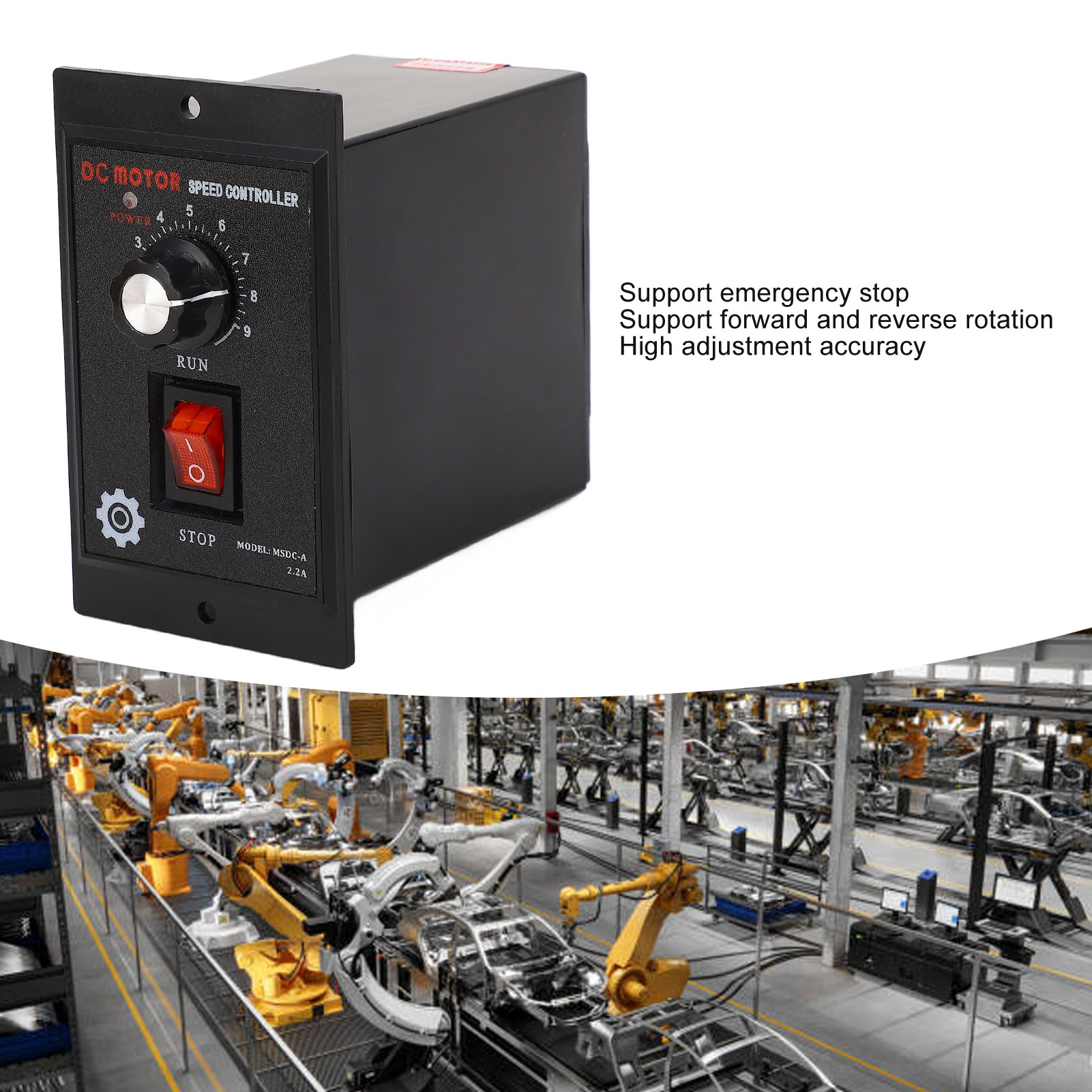 DC Motor Speed Regulator Stable DC Motor Speed Controller 110VAC Input 90VDC Output for Fan