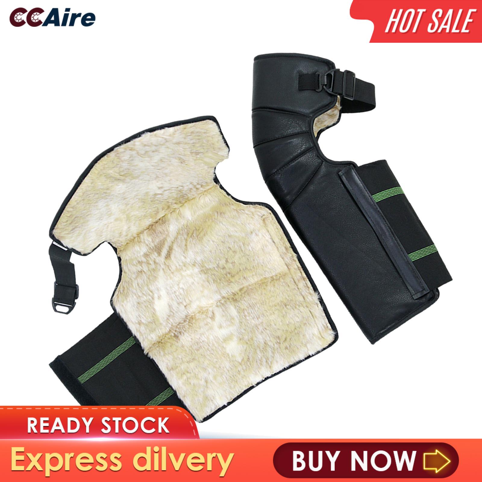 CCAire 50cm Motorcycle Windproof Leg Guards Knee Brace Full Protective Chaps Waterproof Reflective PU Leather for Snowboarding