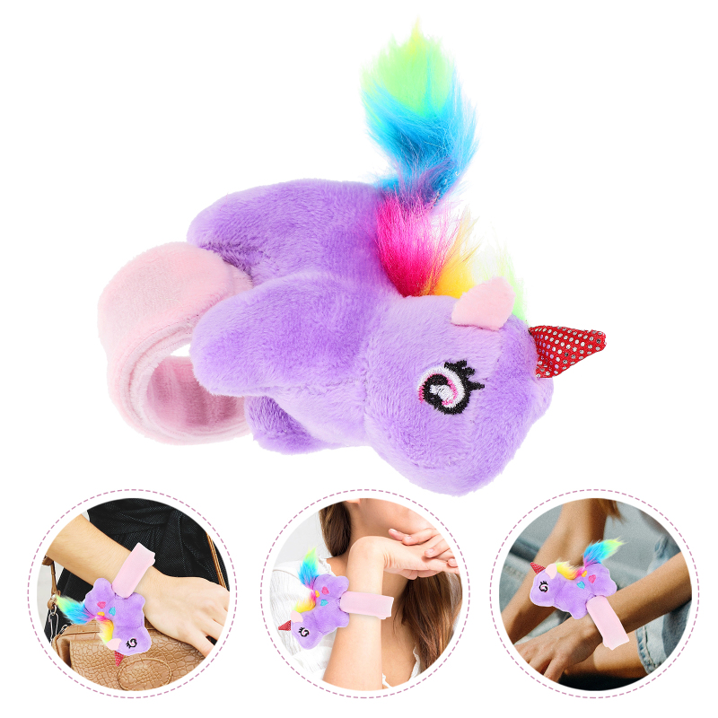Funnmall Hug The Ring Unicorn Stuffed Animal Cutie Cuff Slap Band Toy