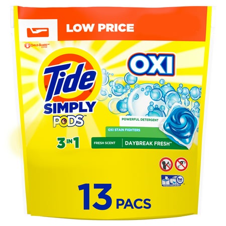 Viên Giặt, Simply Pods, Oxi, 3 in 1 Laundry Detergent, Daybreak Fresh