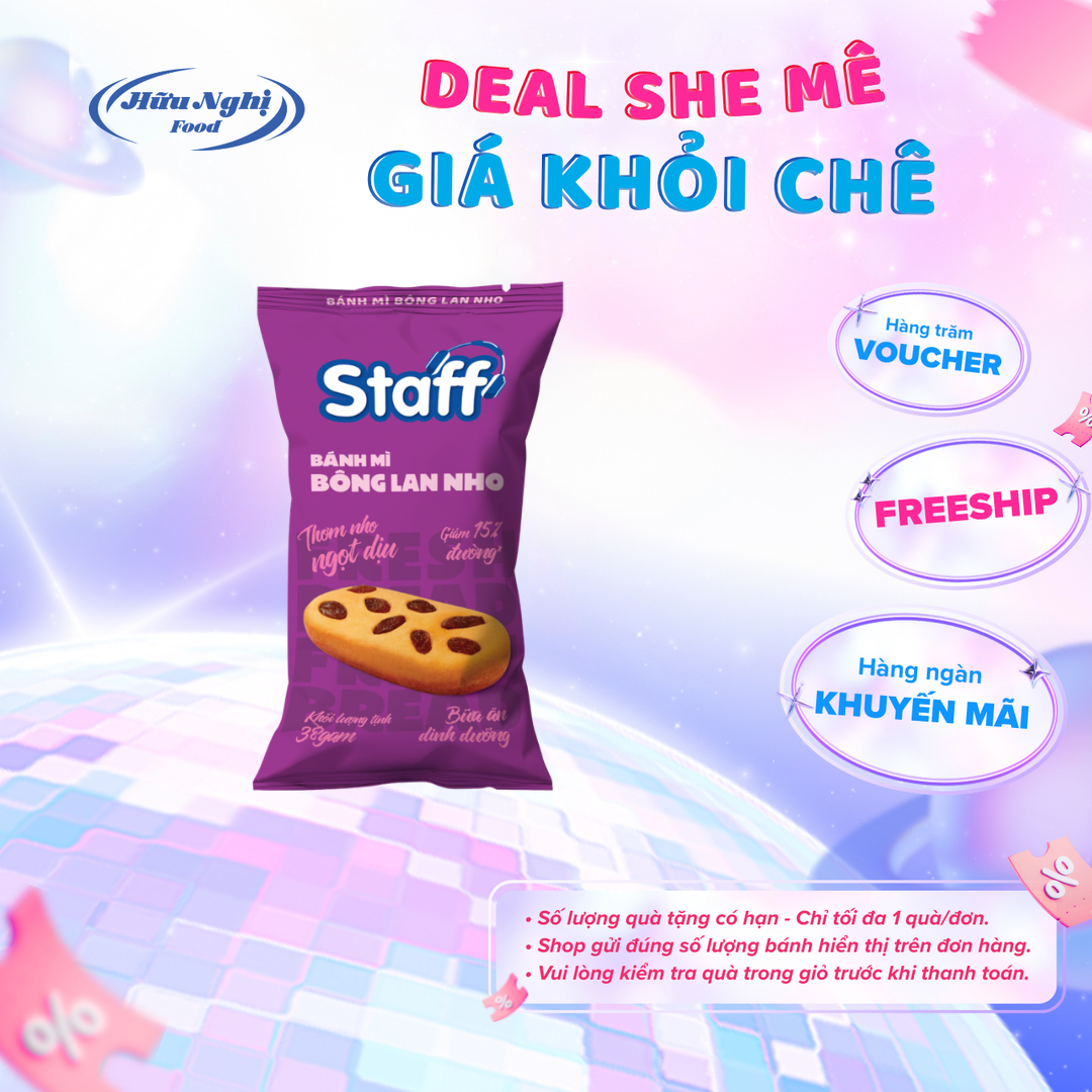 (QUÀ TẶNG) Bánh Staff Bông Lan Nho 38g