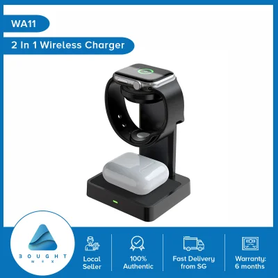 Fast Charge 2 In 1 Wireless Charger Dock Fast Charging Station Compatible With Apple Watch 6 5 4 Airpods Pro WA11