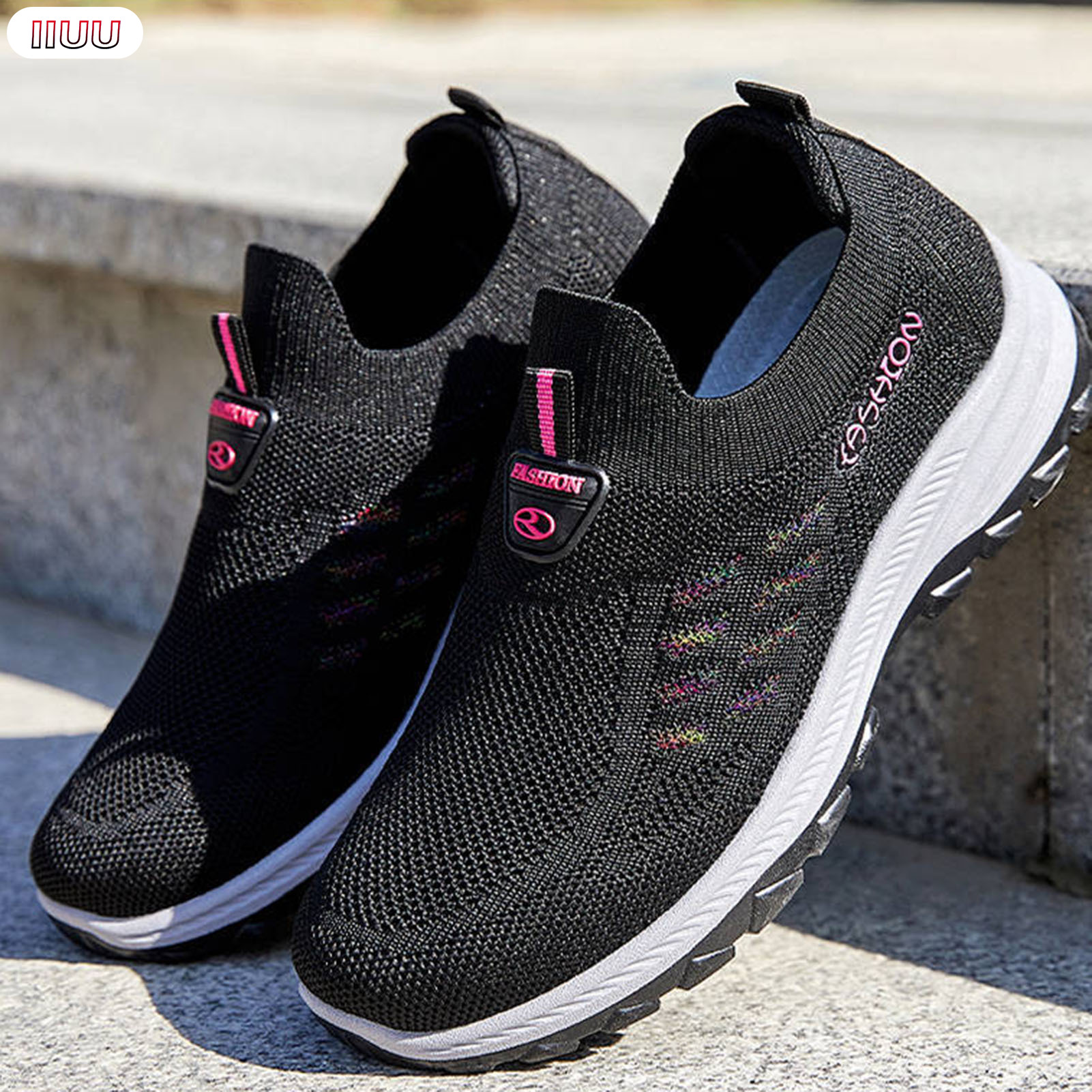 IIUU Women's Slip On Soft Sole Shoes Running Sneakers Sports Shoes Suitable for Camping Indoor Walking IIU-MY - 3