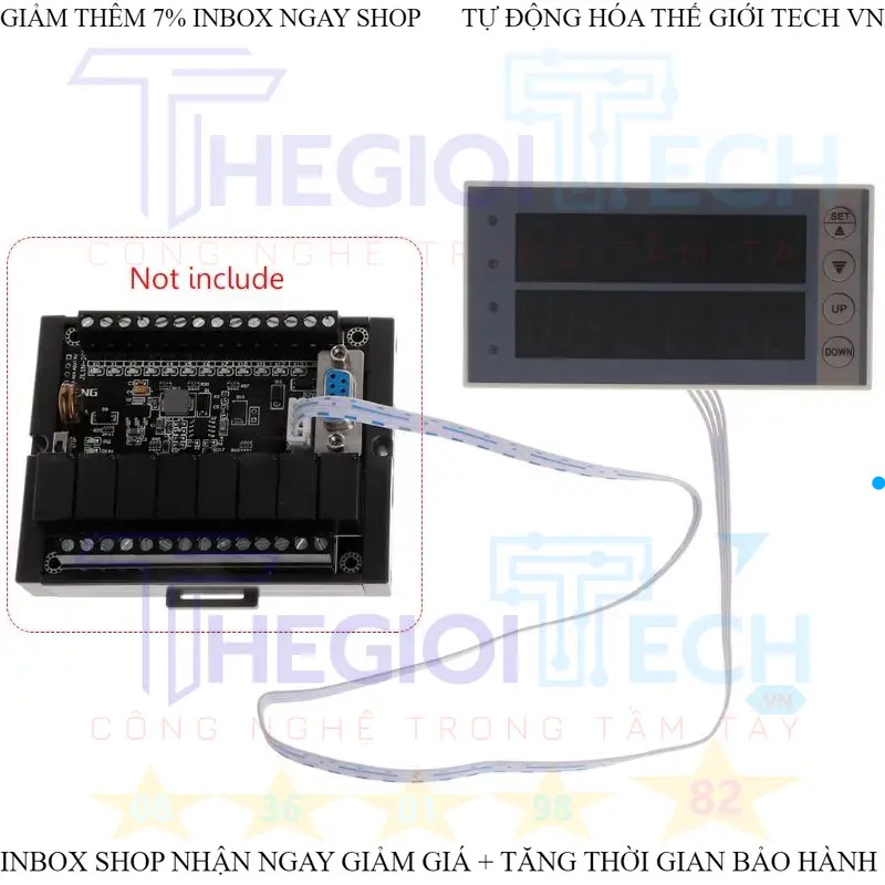 HMI LED 7 ĐOẠN 2X6 2X7 SỐ KẾT NỐI PLC FX hiển thị & Truyền Thông số 2 hàng D100 D104, Cài đặt giá trị thanh ghi đơn giản