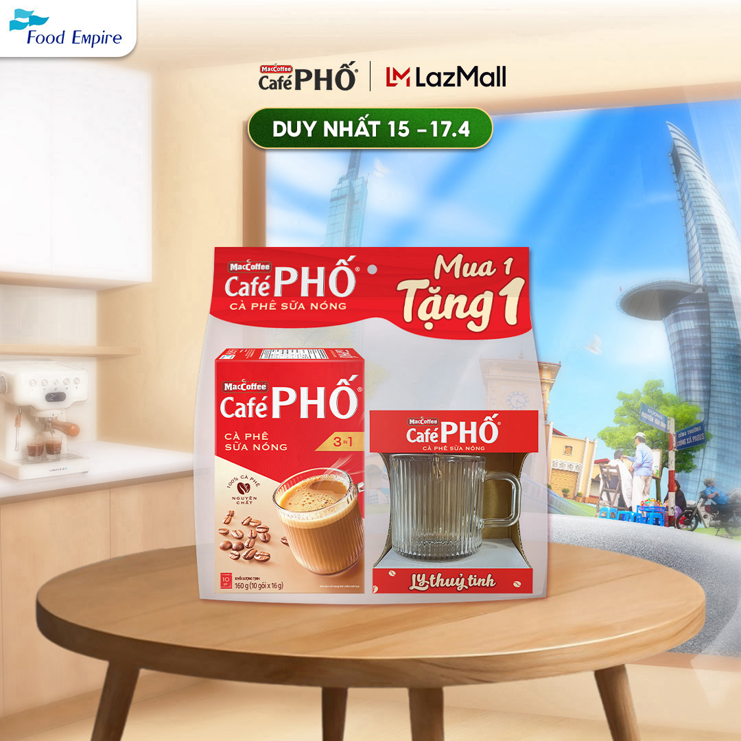 [Tặng kèm LY THỦY TINH 360ml] Cà Phê Sữa Nóng