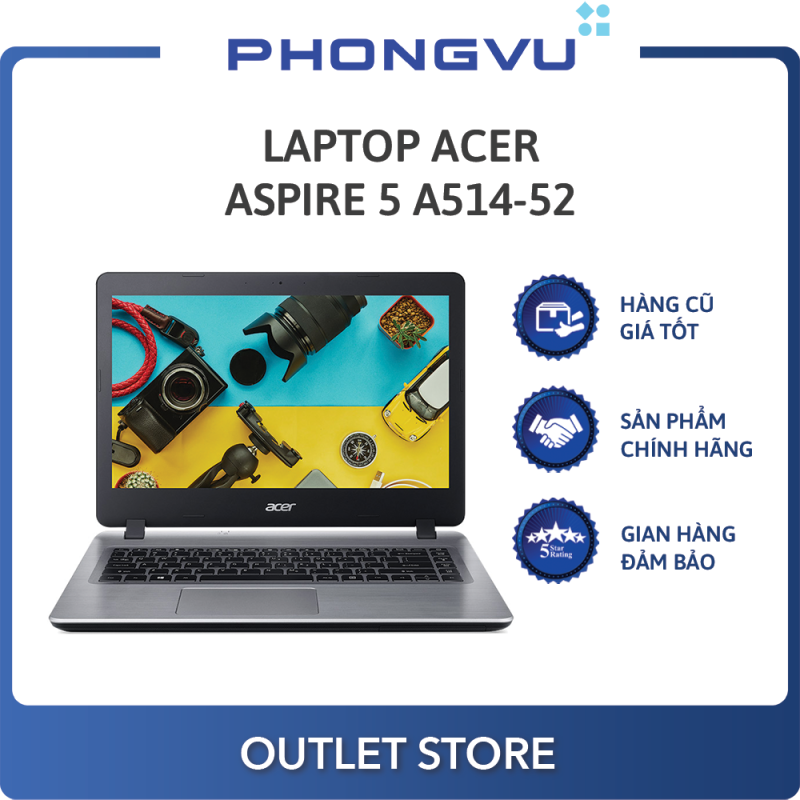 Laptop Acer Aspire 5 A514-52-54L3 (NX.HDTSV.003) (i5-8265U) (Bạc) - Laptop cũ