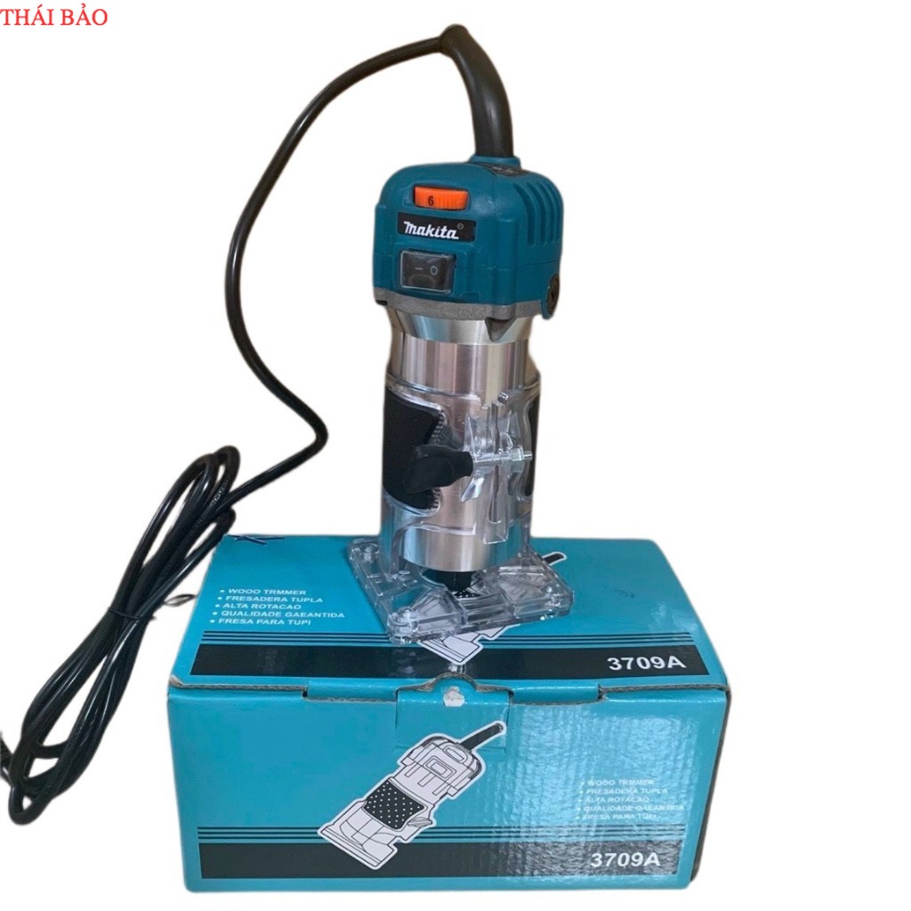 may phay gỗ MAKITA 6.35mm mt 3709 CÓ ĐIỀU CHỈNH TỐC ĐỘ .thiết kế nhỏ gọn MỚI 100% máy xây dựng thái bảo