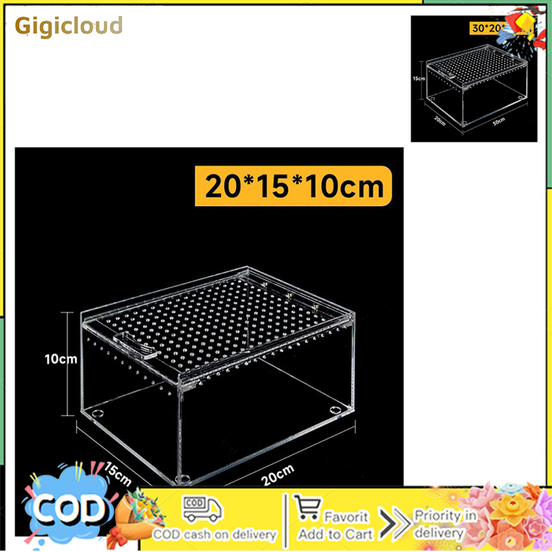 Transparent Acrylic Reptile Breeding Box Spider Lizard Amphibian Terrarium Leak-proof Pet Habitat Arboreal Tarantula Enclosure For Home Rearing ราคา 710 บาท*ส่งฟรี